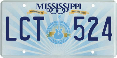 MS license plate LCT524