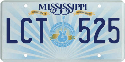 MS license plate LCT525