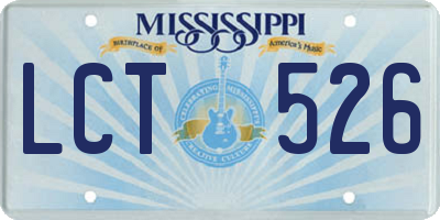MS license plate LCT526