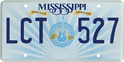 MS license plate LCT527