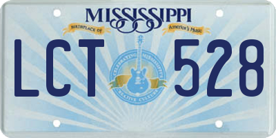 MS license plate LCT528