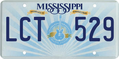 MS license plate LCT529