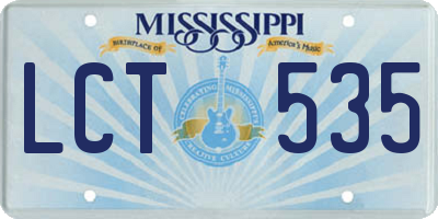 MS license plate LCT535
