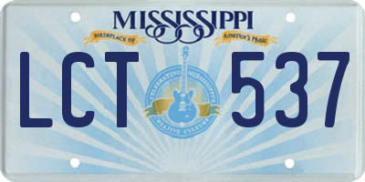 MS license plate LCT537