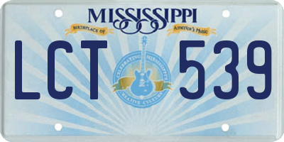 MS license plate LCT539