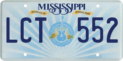 MS license plate LCT552