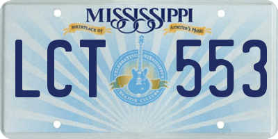 MS license plate LCT553