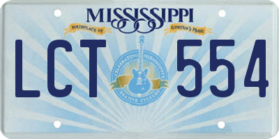 MS license plate LCT554