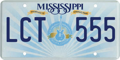 MS license plate LCT555