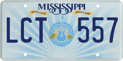 MS license plate LCT557