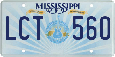 MS license plate LCT560