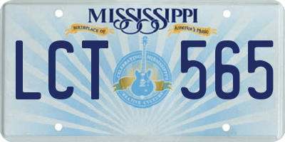 MS license plate LCT565