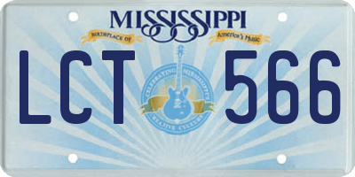 MS license plate LCT566