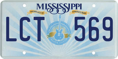 MS license plate LCT569