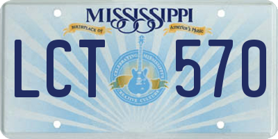 MS license plate LCT570