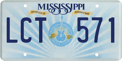 MS license plate LCT571
