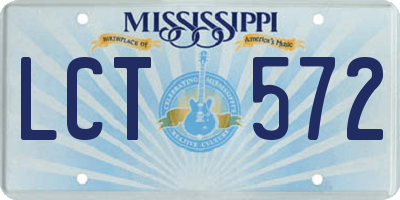 MS license plate LCT572