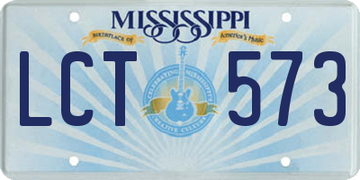 MS license plate LCT573