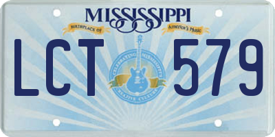MS license plate LCT579