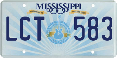 MS license plate LCT583