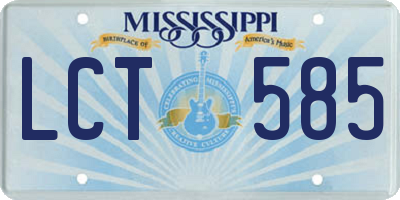 MS license plate LCT585