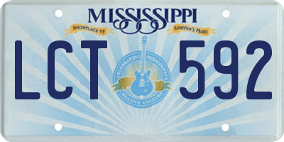 MS license plate LCT592