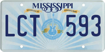 MS license plate LCT593