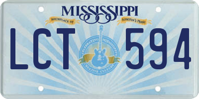 MS license plate LCT594