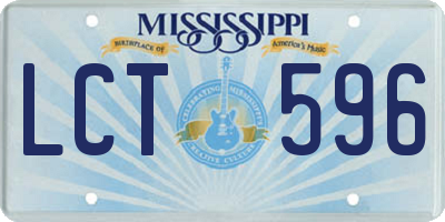 MS license plate LCT596