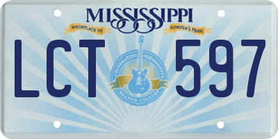 MS license plate LCT597