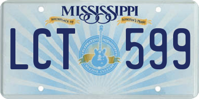 MS license plate LCT599