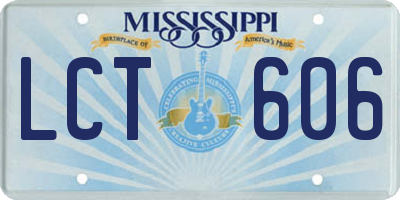 MS license plate LCT606