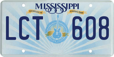 MS license plate LCT608
