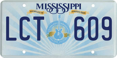 MS license plate LCT609