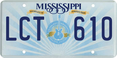 MS license plate LCT610