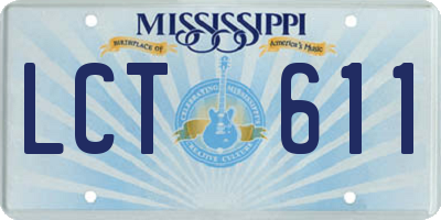 MS license plate LCT611