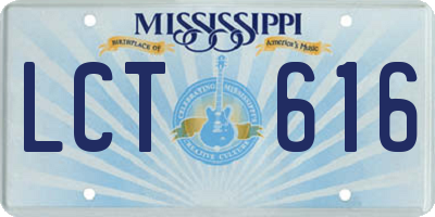 MS license plate LCT616