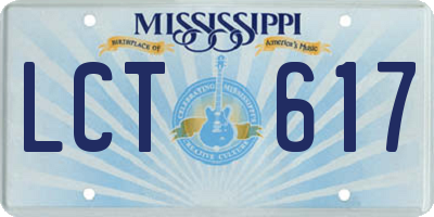 MS license plate LCT617
