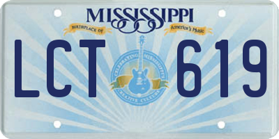 MS license plate LCT619