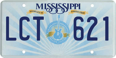 MS license plate LCT621