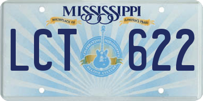 MS license plate LCT622