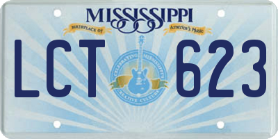 MS license plate LCT623