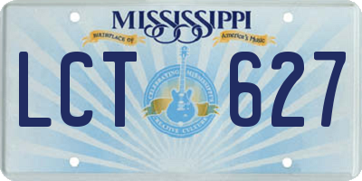 MS license plate LCT627