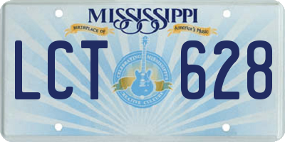 MS license plate LCT628