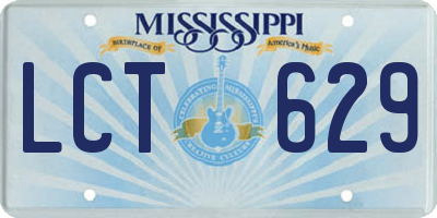 MS license plate LCT629