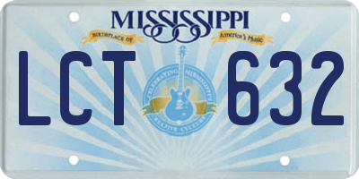 MS license plate LCT632
