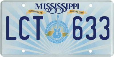 MS license plate LCT633
