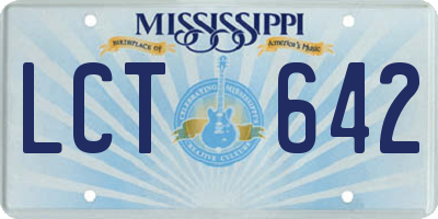 MS license plate LCT642