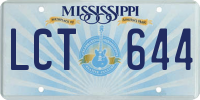 MS license plate LCT644
