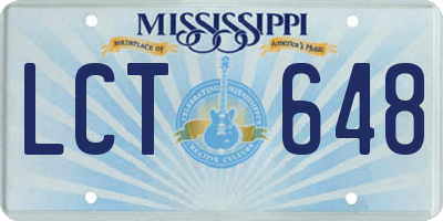 MS license plate LCT648